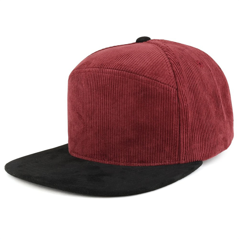 Custom Corduroy Blank Snapback Cap Wholesale Suede Two Tone Snapback Hats