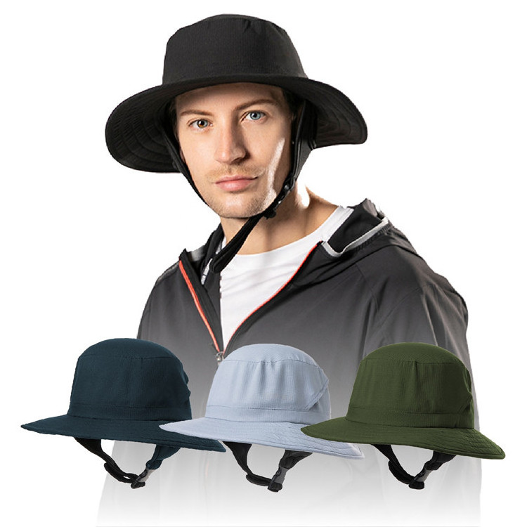 Chin Strap Custom Logo Color Surfing Bucket Hats with String Designer Plain Bulk Large Waterproof 100% Polyester Dobby BSCI ACE