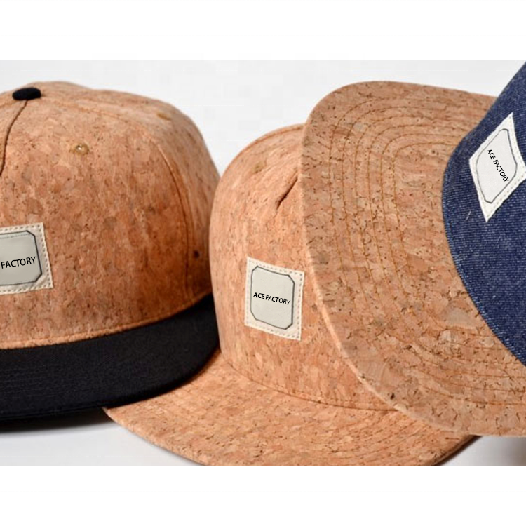 New design wood brim snapback cap Wholesale Snapback Baseball Cap Adjustable Hats 100% Cork Wood