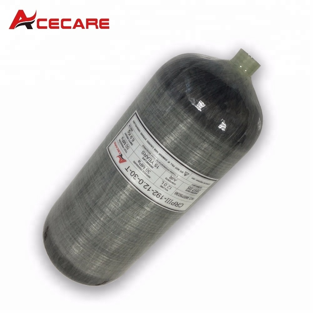 12L 300bar composite gas cylinder of 4500psi scuba diving tank refilling with valve