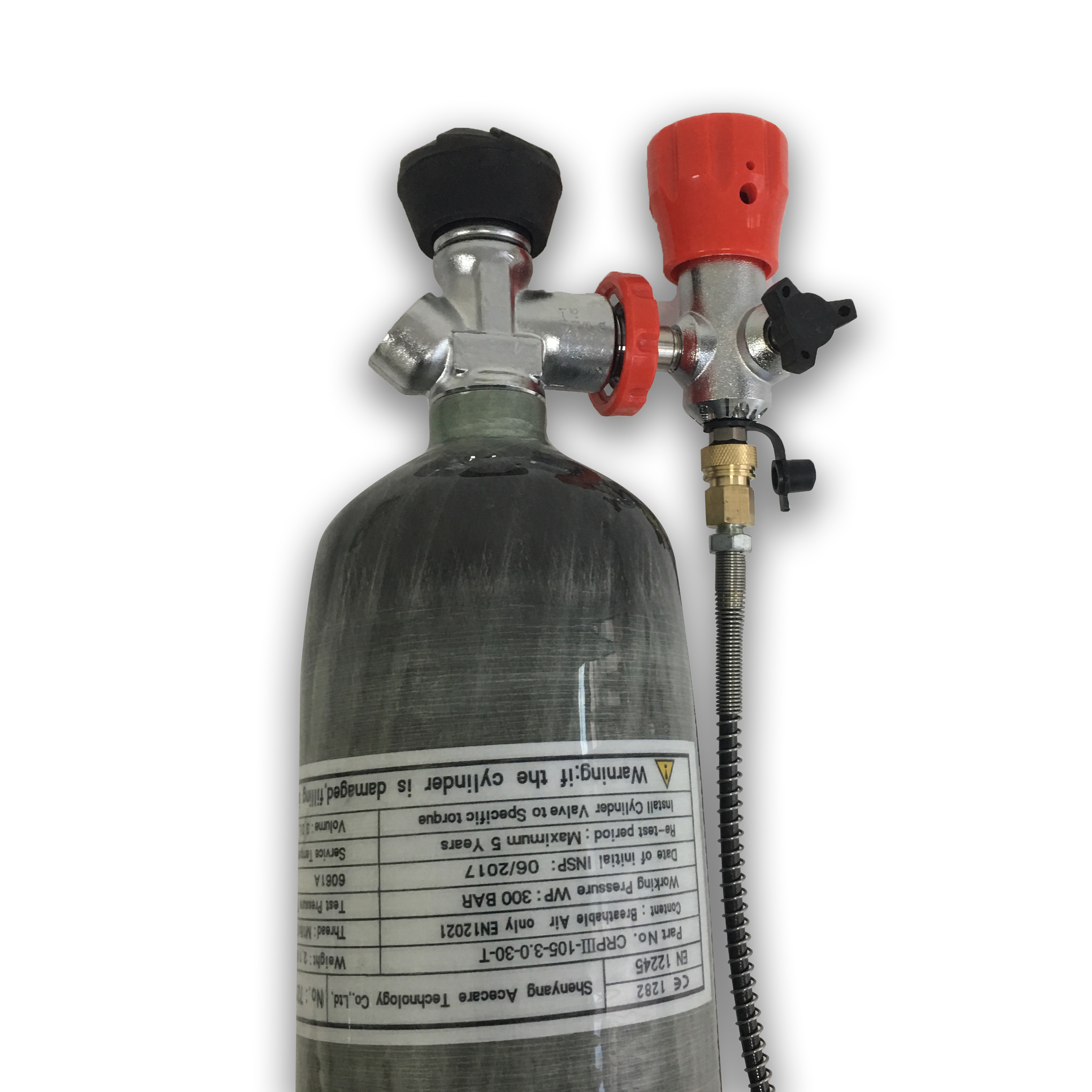 Acecare 4500psi 3L CE Compressed Air Carbon Fiber PCP Tank with Filling Station and Valve