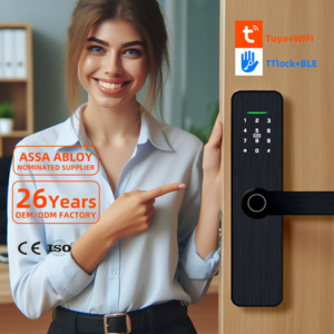 Tuya Smart WiFi Digital Door Lock Code  Card Smartphone App Unlock Biometric Fingerprint Smart Lock