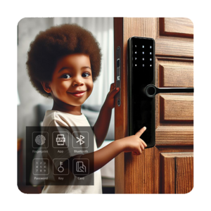 Biometric Fingerprint Password Electric Handle Door Lock Smart Wood Door Lock with Bluetooth Tuya Technology for Home Bedroom