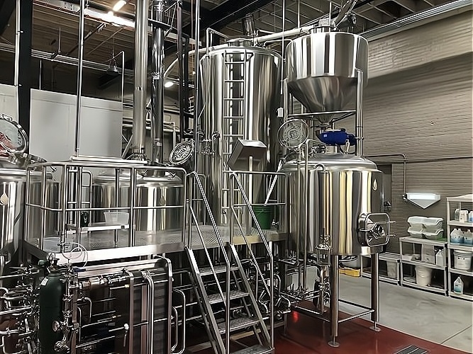 3500L 30Bbl Mirror Steam Heated 4-Vessel Brewhouse Plc Automatic Beer Brewing System For Sale Microbrewery Beee Equipment