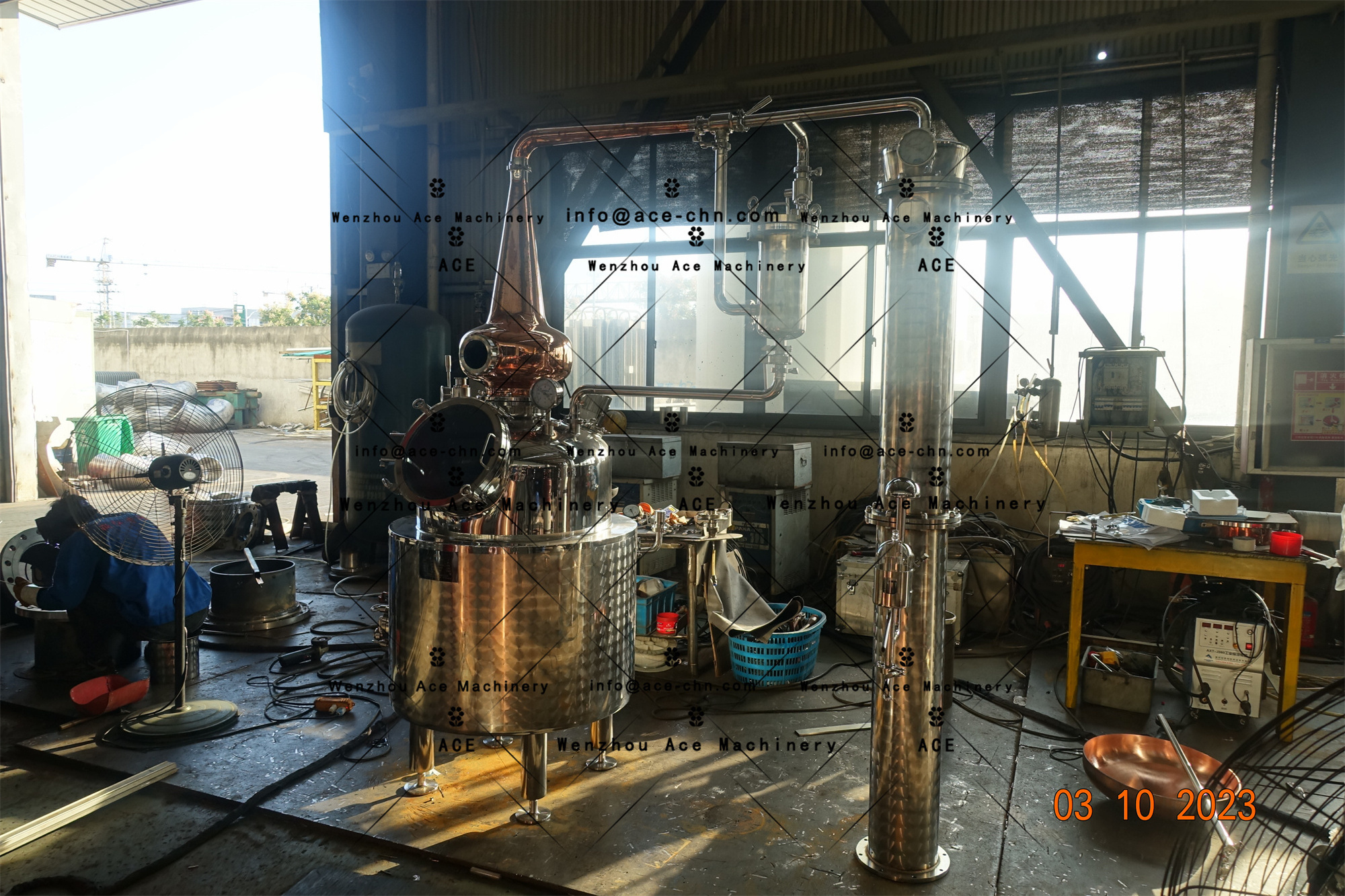 Ace Stills 300L Whiskey Distillation Equipment Glass Column With Copper Bubble Plate For Home Alcohol Distiller