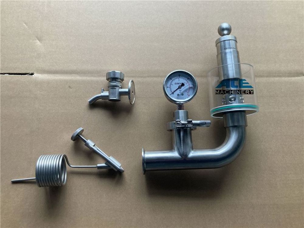 Sanitary Stainless Steel Exhaust Air Evacuation With Diaphragm Manometer Tri Clamp Spunding Control Pressure Relief Valve