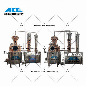 Ace Stills 300L Whiskey Distillation Equipment Glass Column With Copper Bubble Plate For Home Alcohol Distiller