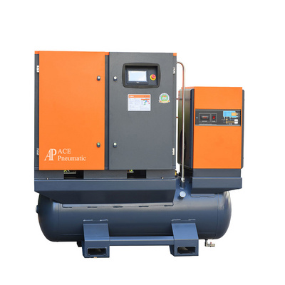 ACE China Silent rotary permanent magnet motor 37kw 8/10bar Silent compressor with air tank and dryer