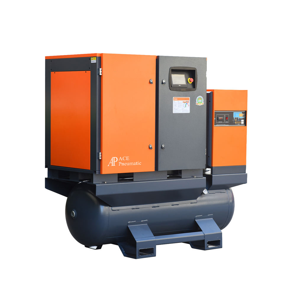 ACE Adopting Germany technology Soundless Rotary Pm Motor 37kw 8/10bar Silent Compressor Including Air Tank And Dryer