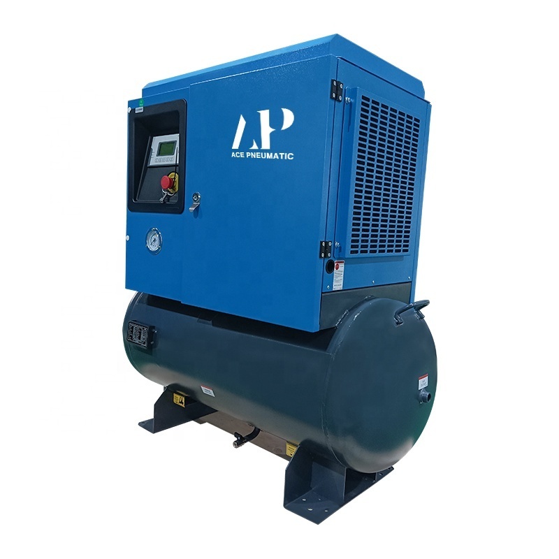 Mini air compressor 7.5Kw 10hp Single Phase Portable 50hz 60hz Screw Air Compressor 3.7kw 5hp with Air Tank