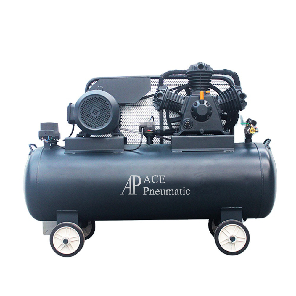 High standard automotive piston air cooled oil free air compressor 10hp 7.5kw portable belt driven air compressor