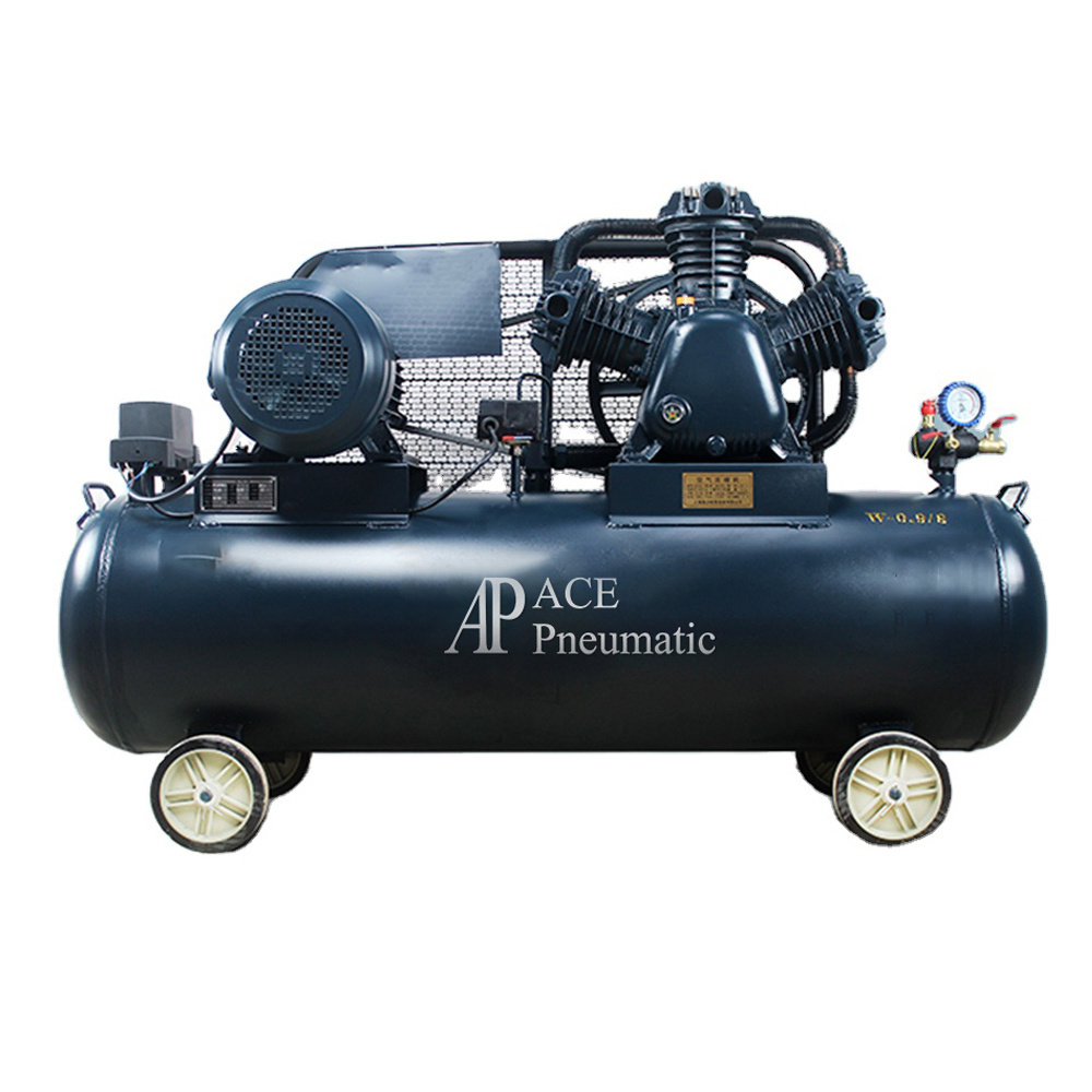 High standard automotive piston air cooled oil free air compressor 10hp 7.5kw portable belt driven air compressor