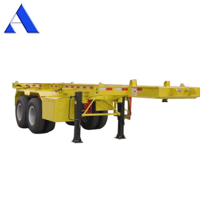 2 Axle 20ft Shipping Container Transportation Shandong Skeleton Semi Trailer Container Chassis