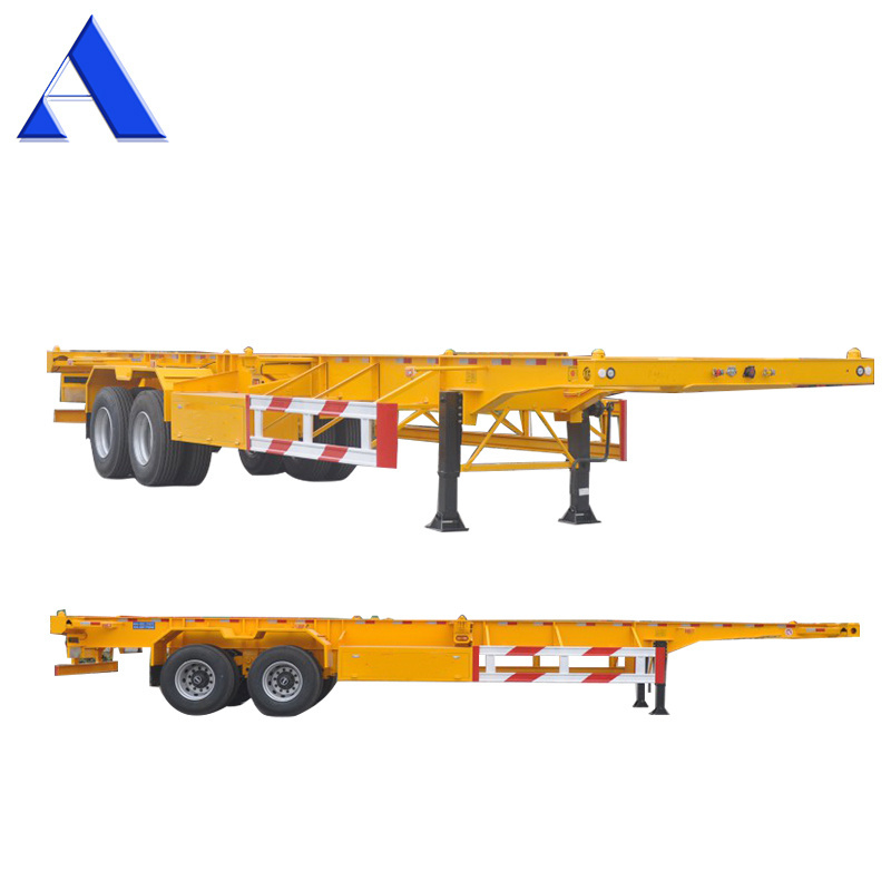 2 Axle 20ft Shipping Container Transportation Shandong Skeleton Semi Trailer Container Chassis