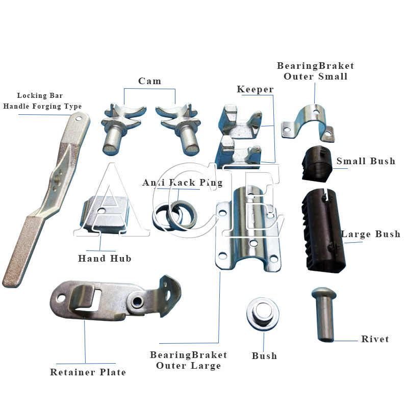 Galvanized ISO Forged or Flat Handle Gear Locking Parts Shipping Container Door Lock Set