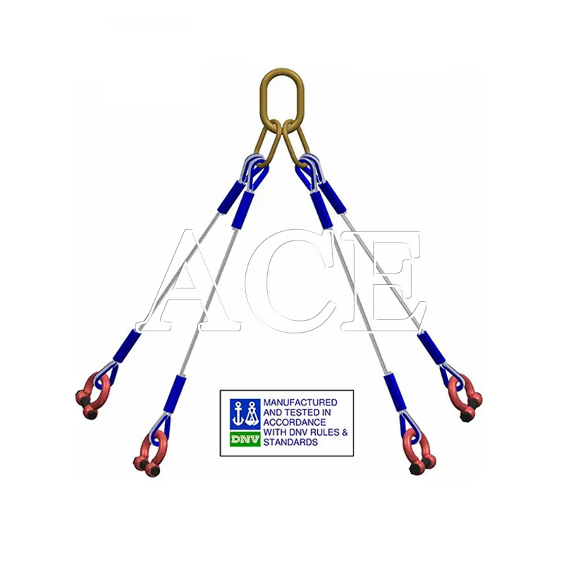 DNV 2.7-1 Standard Galvanized Sling Cable 4 legs Offshore Container Steel Coated Wire Rope Sling for Sale