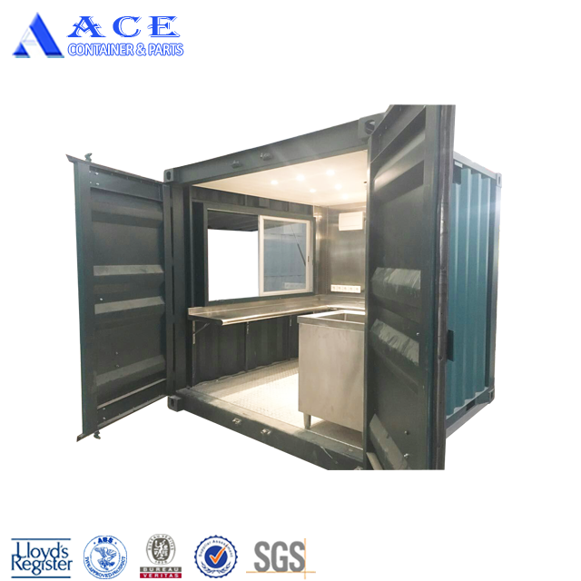 One Unit Customized Mobile Commercial 20ft Kitchen Container Restaurant for Sale