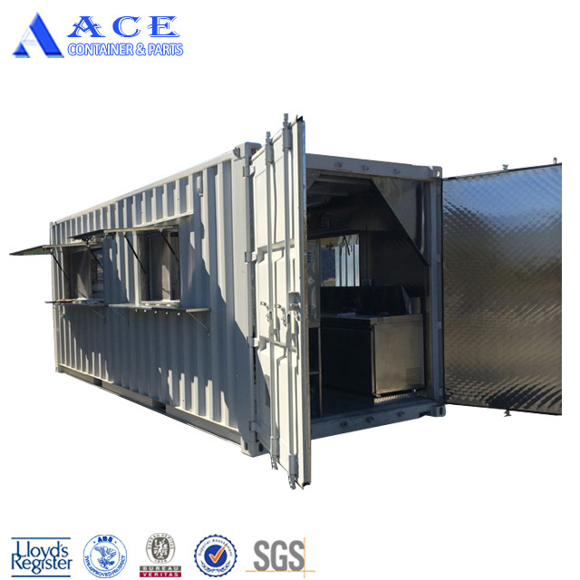 One Unit Customized Mobile Commercial 20ft Kitchen Container Restaurant for Sale