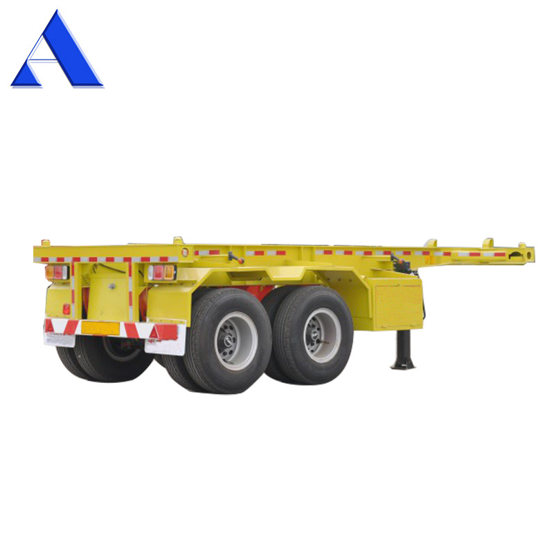 2 Axle 20ft Shipping Container Transportation Shandong Skeleton Semi Trailer Container Chassis