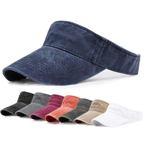 New Summer Denim Washed Visors Women Outdoor Sport Sun Hat Golf Hiking Tennis Man Sunscreen Cap