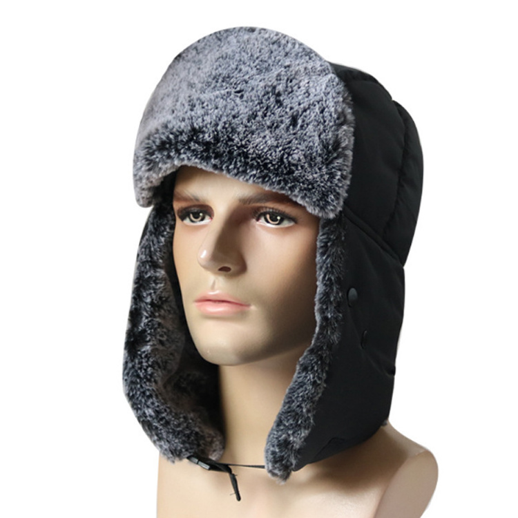 Custom winter Muscovy hats wholesale custom faux fur hat with ears Arctic warm caps women of men Russian style cap