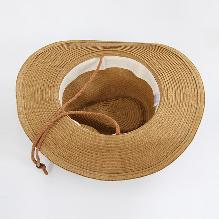 China Shenzhen Manufacturer Cowboy Straw Hat Summer Cowboy Hat With Embroidered Logo Caps