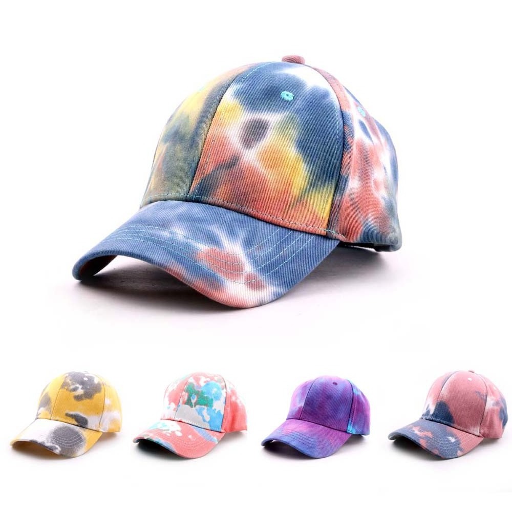 New Tie Dye Baseball Cap 2024 Colorful Baseball Hat sun Outdoor Adjustable Sun Graffiti Bone