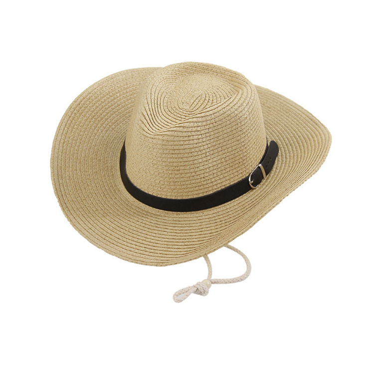 China Shenzhen Manufacturer Cowboy Straw Hat Summer Cowboy Hat With Embroidered Logo Caps