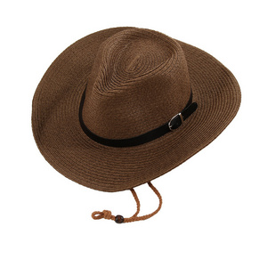 China Shenzhen Manufacturer Cowboy Straw Hat Summer Cowboy Hat With Embroidered Logo Caps