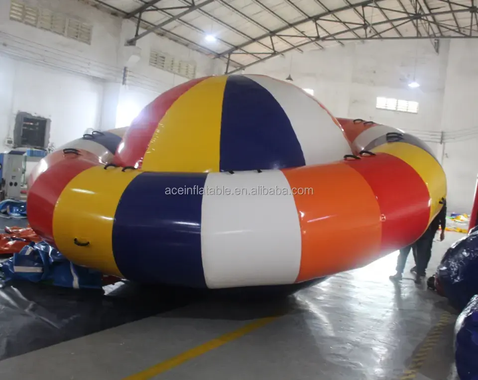 Water Play Equipment Water Sport game inflatable flying inflatable crazy ufo Inflatable Disco boat spinning towable tube