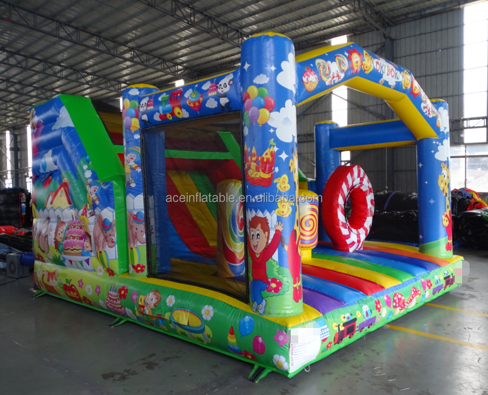 Commercial Backyard inflatable Bouncer Bounce House tobogan inflables jumping bouncy castle For Kids animal Inflatable Dry Slide