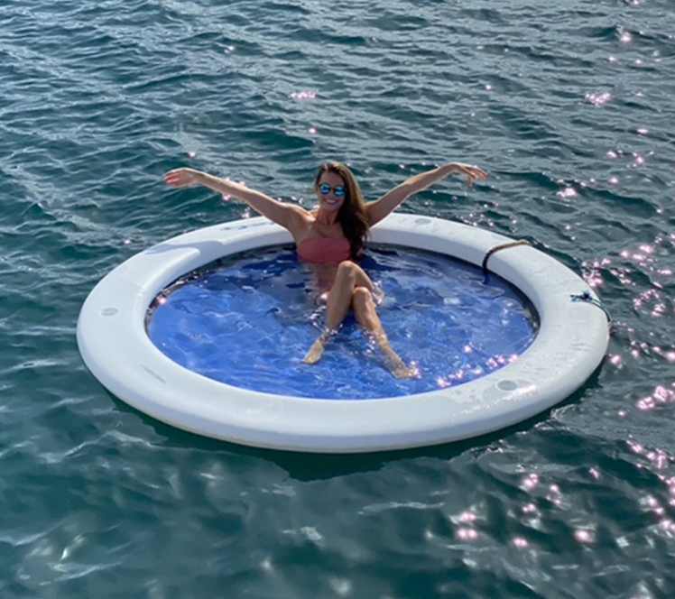 customized Portable Floating Water Hammock with Mesh Float Swimming Lounger Pool Inflatable Water Hammock