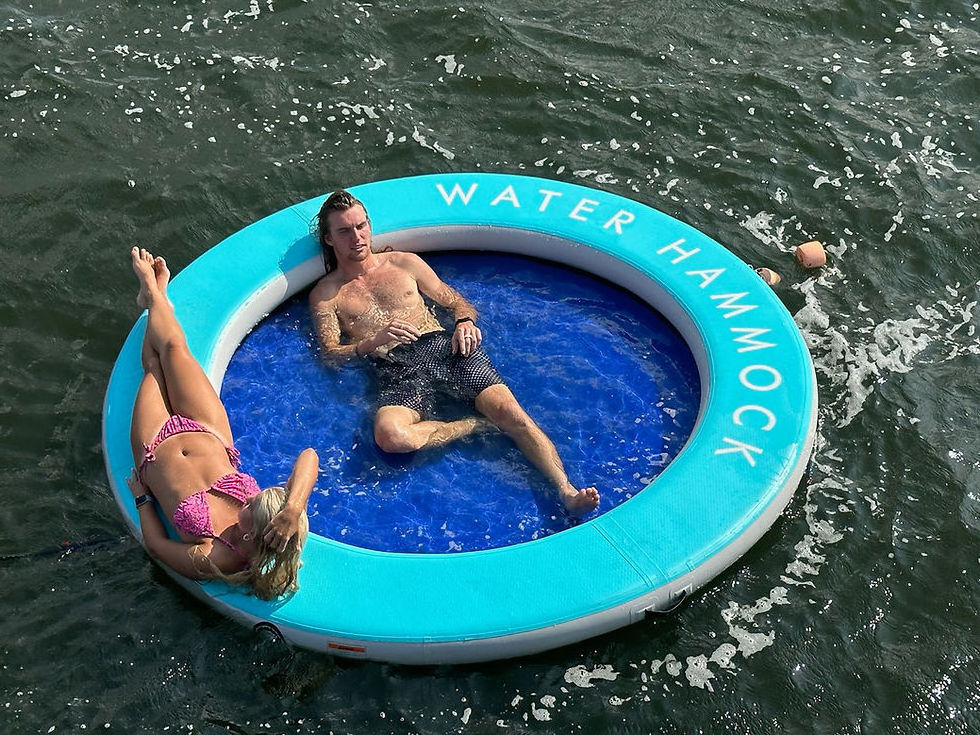 customized Portable Floating Water Hammock with Mesh Float Swimming Lounger Pool Inflatable Water Hammock