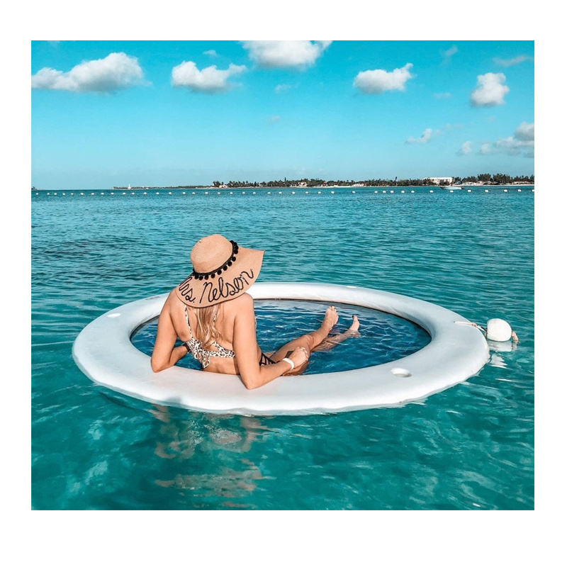 customized Portable Floating Water Hammock with Mesh Float Swimming Lounger Pool Inflatable Water Hammock