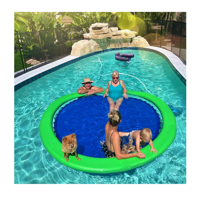 10ft Round colchonetas inflables piscina Float Swimming platform Portable Floating Water Hammock with Mesh inflatable pool mats