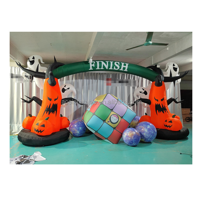 giant inflatable Halloween arch with pumpkin ghost Halloween decoration inflatable baubles halloween archway