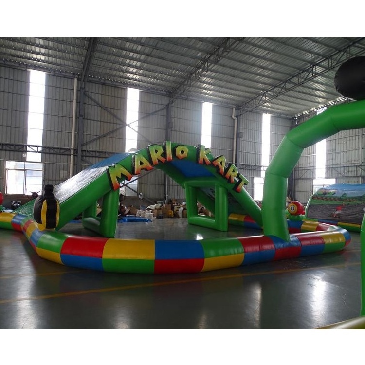 customized inflatable go kart ra-c-e track inflatable zorb ball track for sale