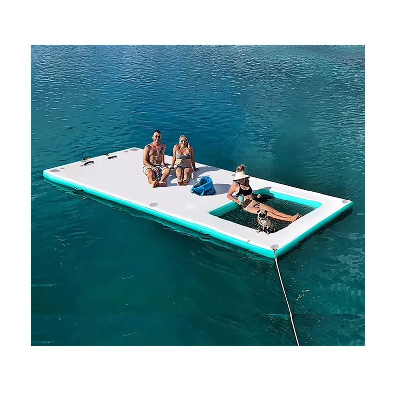 Durable Outdoor Drop-stitch Water Pool inflatable docks Yacht Sea Towing Platform Fishing Pontoon Inflatable Floating Platform