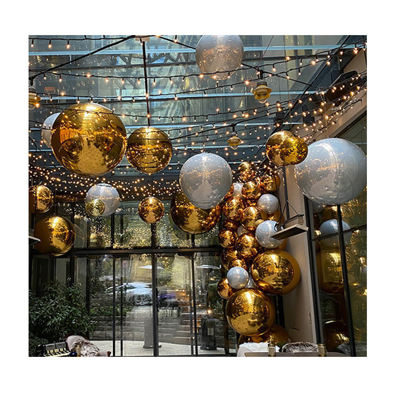 giant inflatable golden ball event decor metallic balls christmas blow up yard decorations ornament inflatable mirror ball