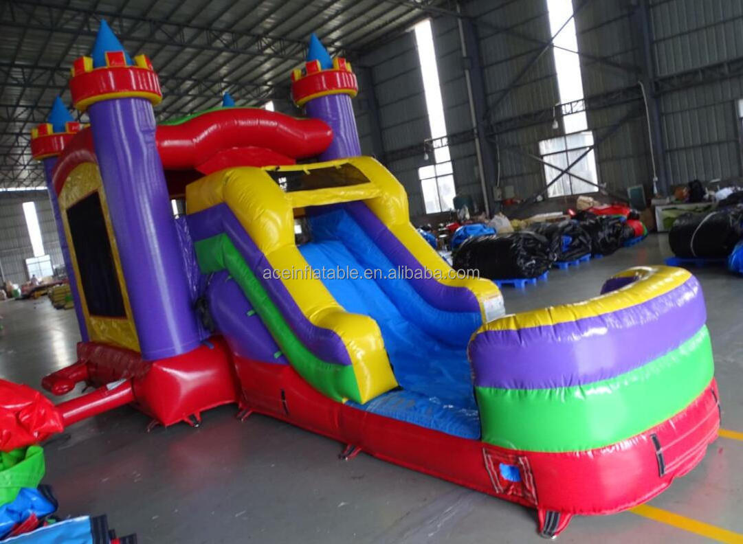 commercial Kids Party moonwalk with slide inflatable bouncy castle jumping castle Themed Big Banner inflatable Bounce House