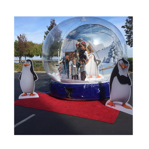 outdoor inflatable human size snow globe  photo booth with blowing snow