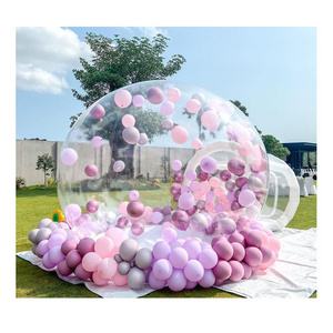 Outdoor single tunnel inflatable transparent bubble tent PVC hotel outside globe clear bubble dome igloo tent