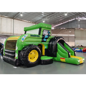 commercial party rental equipment for kids slide combo inflatable bouncy jumping castle tractor inflatable bouncer bounce house