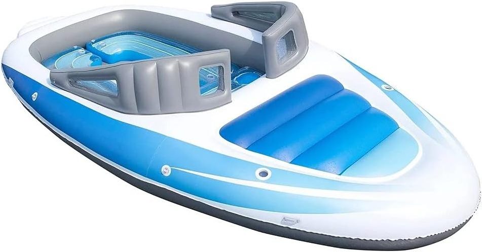 Customized Huge 6 Person Inflatable Bay Breeze Boat floating Island pvc river raft inflatable airtight water party boat