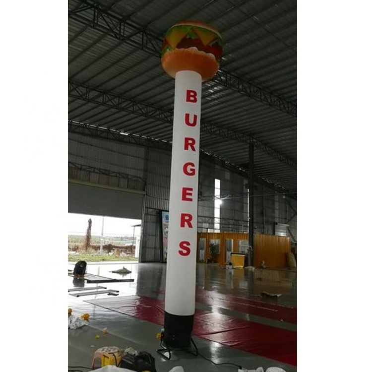 Burger shop fast food advertising customized inflatable one leg air dancer with blower for sale