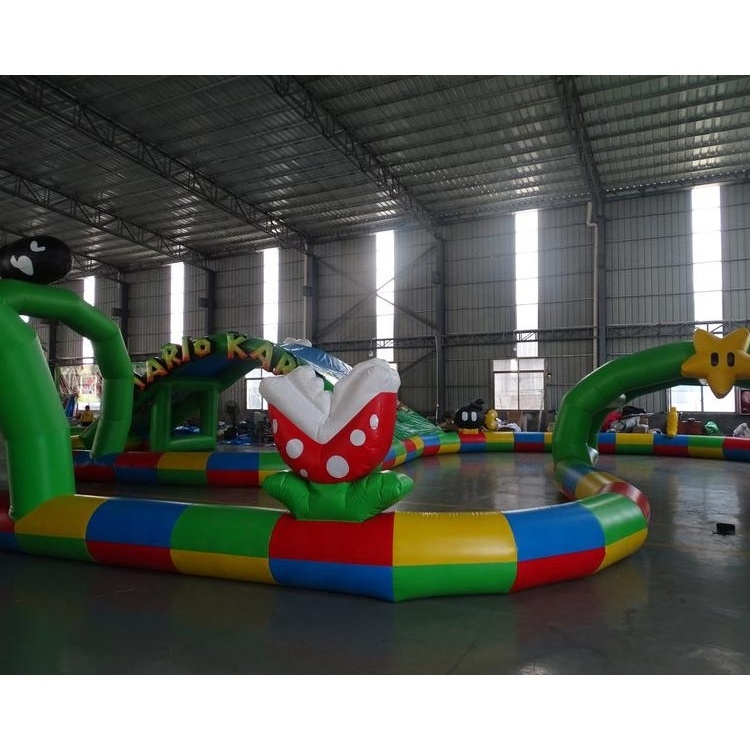 customized inflatable go kart ra-c-e track inflatable zorb ball track for sale