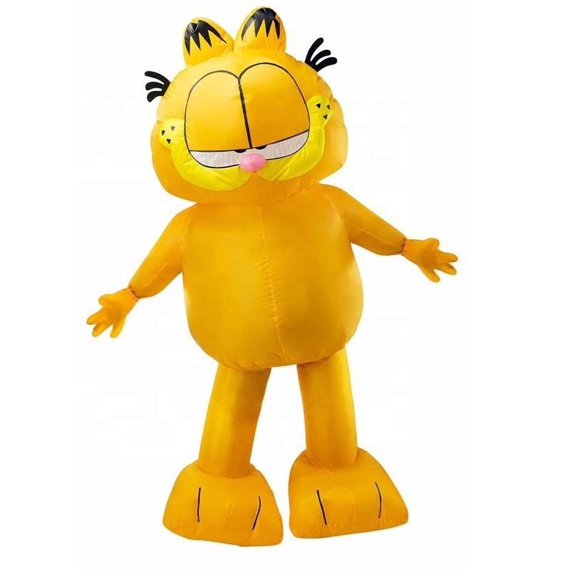 Inflatable Cute Cartoon Character cosplay party costumes blow up Mascot inflatable garfield costume for Adults