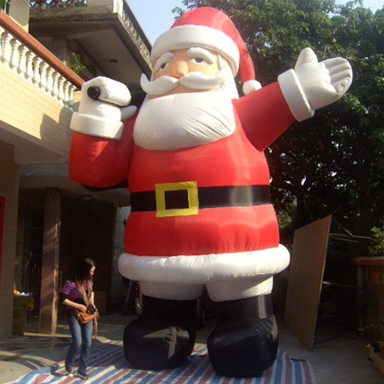 Customized 20 ft Christmas Inflatable Christmas Santa Claus Model Balloon for Advertising Decorations