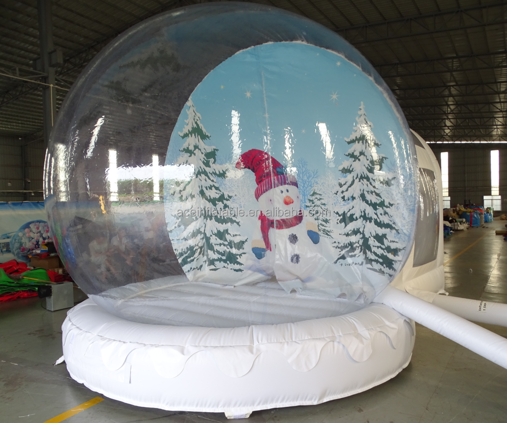 customized pvc snow globe inflatable bounce house Christmas decoration clear bubble Photo Booth giant inflatable snow globe