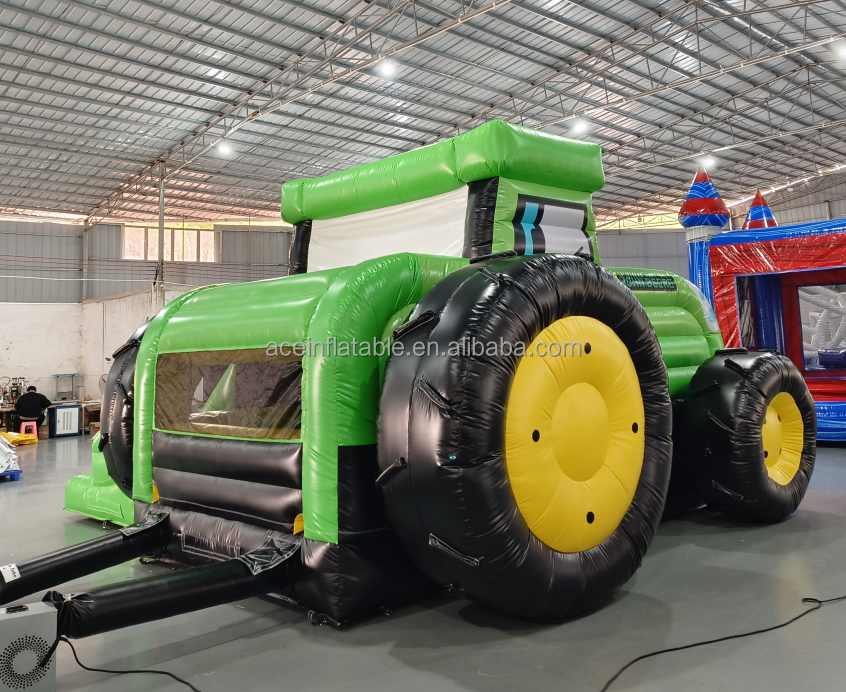 commercial party rental equipment for kids slide combo inflatable bouncy jumping castle tractor inflatable bouncer bounce house